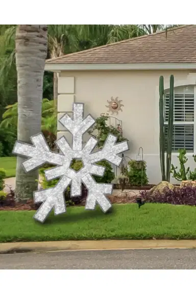 Barcana 2D Medium Silver Snowflake LED Outdoor Decoration | Thumbnail 2 Barcana 2D Medium Silver Snowflake LED Outdoor Decoration | Thumbnail 2