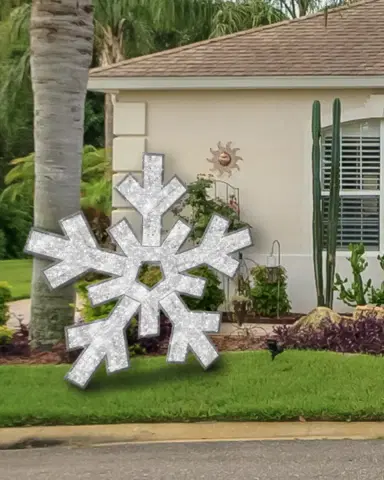 Barcana 2D Medium Silver Snowflake LED Outdoor Decoration | Thumbnail 1 Barcana 2D Medium Silver Snowflake LED Outdoor Decoration | Thumbnail 1