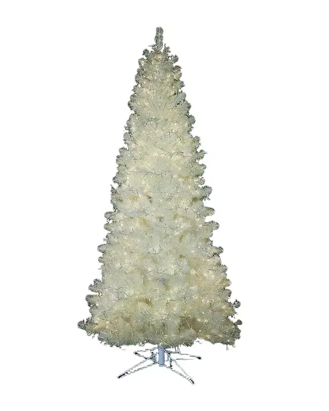9 ' White Iridescent Pre-Lit Christmas Tree with 8 Light Functions 9 ' White Iridescent Pre-Lit Christmas Tree with 8 Light Functions