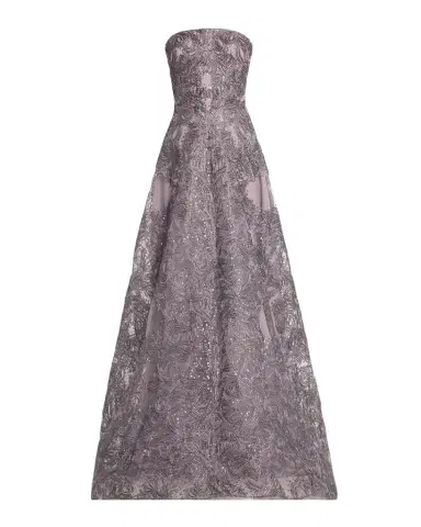 Naeem Khan Strapless Metallic Raffia Gown | Thumbnail 1 Naeem Khan Strapless Metallic Raffia Gown | Thumbnail 1