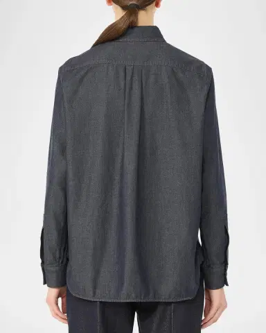 Max Mara Denim Button-Down Shirt | Thumbnail 3 Max Mara Denim Button-Down Shirt | Thumbnail 3