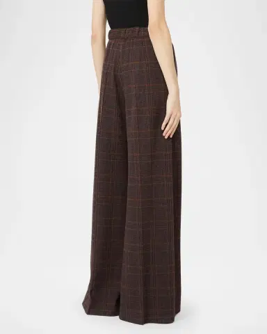 Max Mara Check Wool Wide-Leg Pants | Thumbnail 2 Max Mara Check Wool Wide-Leg Pants | Thumbnail 2
