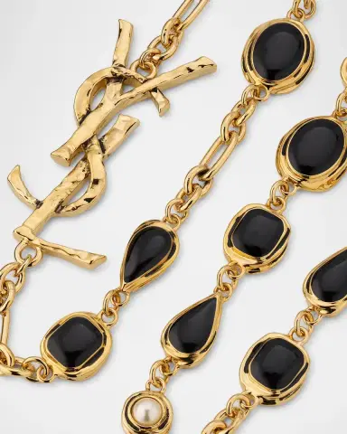 Saint Laurent YSL Cabochon Station Necklace | Thumbnail 3 Saint Laurent YSL Cabochon Station Necklace | Thumbnail 3
