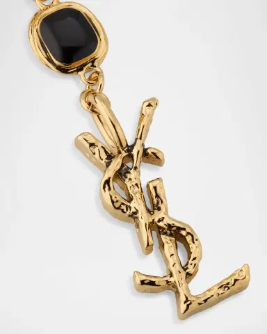 Saint Laurent YSL Cabochon Station Double Chain Bracelet | Thumbnail 4 Saint Laurent YSL Cabochon Station Double Chain Bracelet | Thumbnail 4