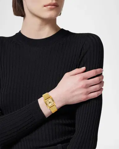 Versace Mosaic 22x22mm IP Yellow Gold Mesh Bracelet Watch | Thumbnail 2 Versace Mosaic 22x22mm IP Yellow Gold Mesh Bracelet Watch | Thumbnail 2