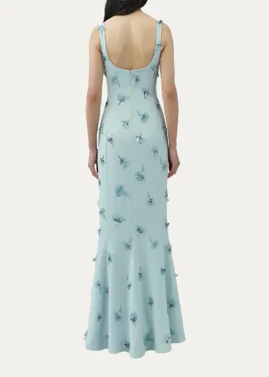 Simkhai Briella 3D Floral Beaded Trumpet Gown | Thumbnail 3 Simkhai Briella 3D Floral Beaded Trumpet Gown | Thumbnail 3