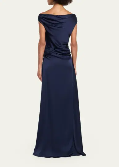 Simkhai Elinne Draped Off-Shoulder Column Gown | Thumbnail 3 Simkhai Elinne Draped Off-Shoulder Column Gown | Thumbnail 3