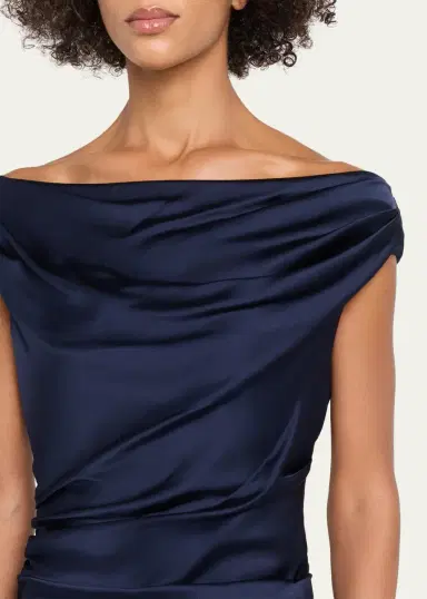 Simkhai Elinne Draped Off-Shoulder Column Gown | Thumbnail 5 Simkhai Elinne Draped Off-Shoulder Column Gown | Thumbnail 5