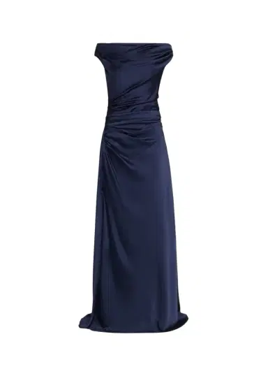 Simkhai Elinne Draped Off-Shoulder Column Gown | Thumbnail 1 Simkhai Elinne Draped Off-Shoulder Column Gown | Thumbnail 1