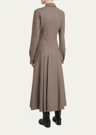 Gabriela Hearst Ethel Cashmere Flannel Long-Sleeve Midi Shirtdress | Thumbnail 3 Gabriela Hearst Ethel Cashmere Flannel Long-Sleeve Midi Shirtdress | Thumbnail 3