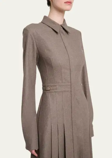 Gabriela Hearst Ethel Cashmere Flannel Long-Sleeve Midi Shirtdress | Thumbnail 5 Gabriela Hearst Ethel Cashmere Flannel Long-Sleeve Midi Shirtdress | Thumbnail 5