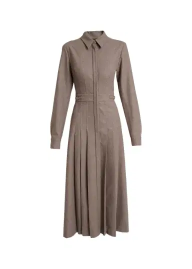 Gabriela Hearst Ethel Cashmere Flannel Long-Sleeve Midi Shirtdress | Thumbnail 1 Gabriela Hearst Ethel Cashmere Flannel Long-Sleeve Midi Shirtdress | Thumbnail 1