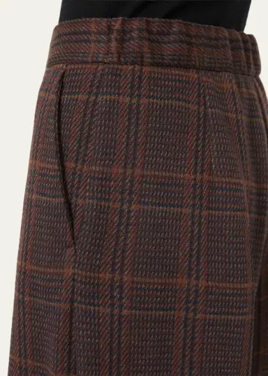 Max Mara Check Wool Wide-Leg Pants | Thumbnail 5 Max Mara Check Wool Wide-Leg Pants | Thumbnail 5