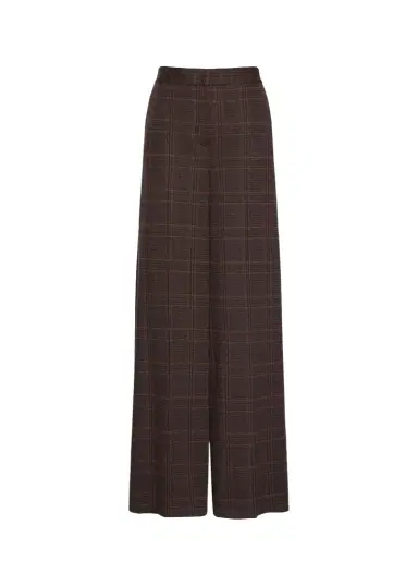 Max Mara Check Wool Wide-Leg Pants | Thumbnail 1 Max Mara Check Wool Wide-Leg Pants | Thumbnail 1