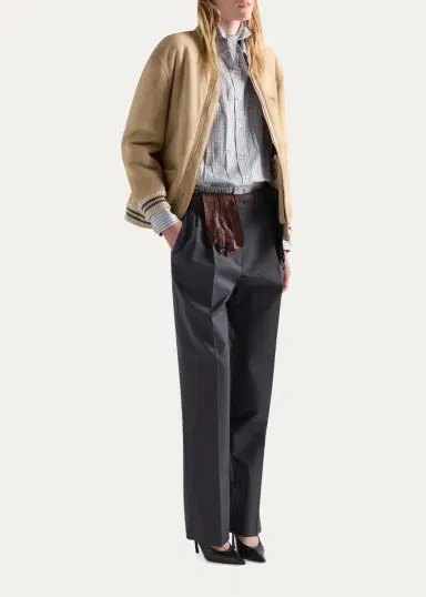 Prada Plaid Cotton Bow-Collar Shirt | Thumbnail 2 Prada Plaid Cotton Bow-Collar Shirt | Thumbnail 2