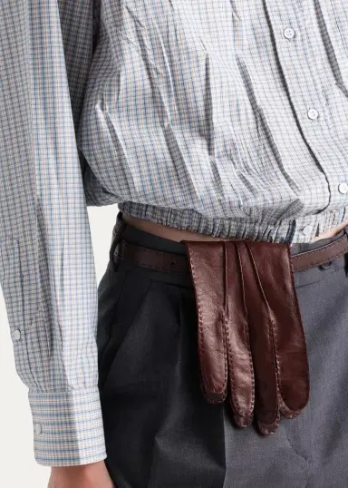 Prada Plaid Cotton Bow-Collar Shirt | Thumbnail 5 Prada Plaid Cotton Bow-Collar Shirt | Thumbnail 5