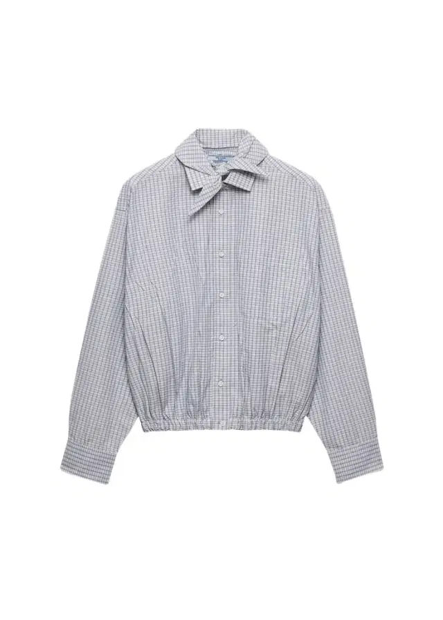 Plaid Cotton Bow-Collar Shirt Plaid Cotton Bow-Collar Shirt