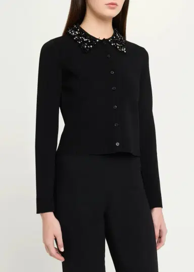 Simkhai Trae Embellished-Collar Crop Cardigan | Thumbnail 4 Simkhai Trae Embellished-Collar Crop Cardigan | Thumbnail 4