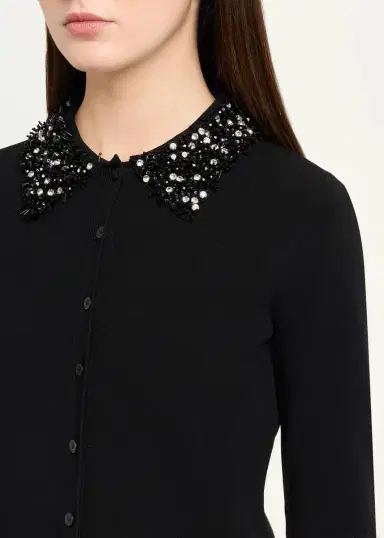 Simkhai Trae Embellished-Collar Crop Cardigan | Thumbnail 5 Simkhai Trae Embellished-Collar Crop Cardigan | Thumbnail 5