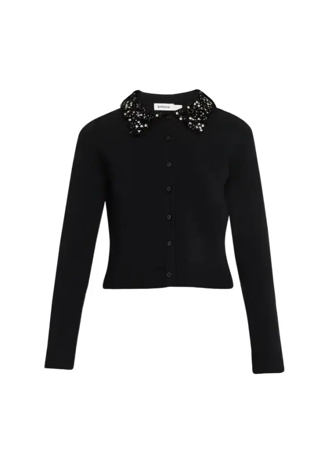 Trae Embellished-Collar Crop Cardigan Trae Embellished-Collar Crop Cardigan