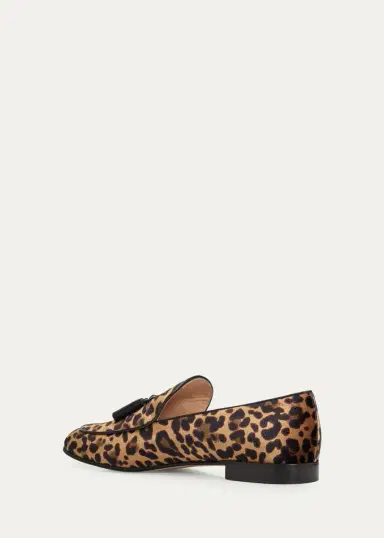 Gianvito Rossi Leopard Velvet Tassel Loafers | Thumbnail 4 Gianvito Rossi Leopard Velvet Tassel Loafers | Thumbnail 4