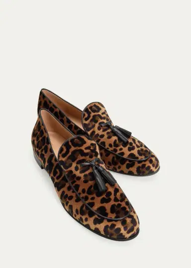 Gianvito Rossi Leopard Velvet Tassel Loafers | Thumbnail 5 Gianvito Rossi Leopard Velvet Tassel Loafers | Thumbnail 5