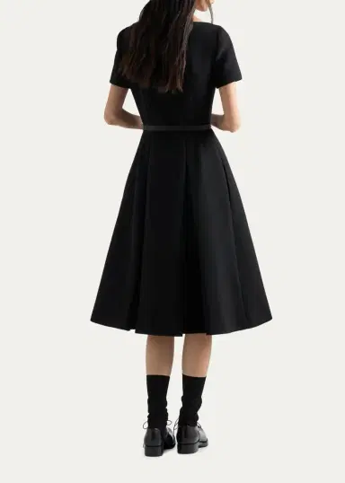 Prada Abiti Wool A-Line Midi Dress | Thumbnail 3 Prada Abiti Wool A-Line Midi Dress | Thumbnail 3