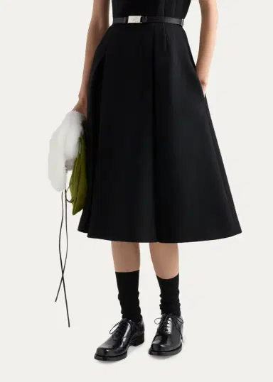 Prada Abiti Wool A-Line Midi Dress | Thumbnail 4 Prada Abiti Wool A-Line Midi Dress | Thumbnail 4