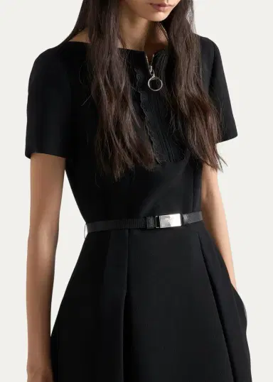 Prada Abiti Wool A-Line Midi Dress | Thumbnail 5 Prada Abiti Wool A-Line Midi Dress | Thumbnail 5
