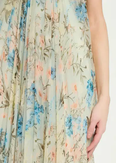 Alexander McQueen Goddess Floral Draped Bustier Strapless Silk Maxi Dress | Thumbnail 5 Alexander McQueen Goddess Floral Draped Bustier Strapless Silk Maxi Dress | Thumbnail 5