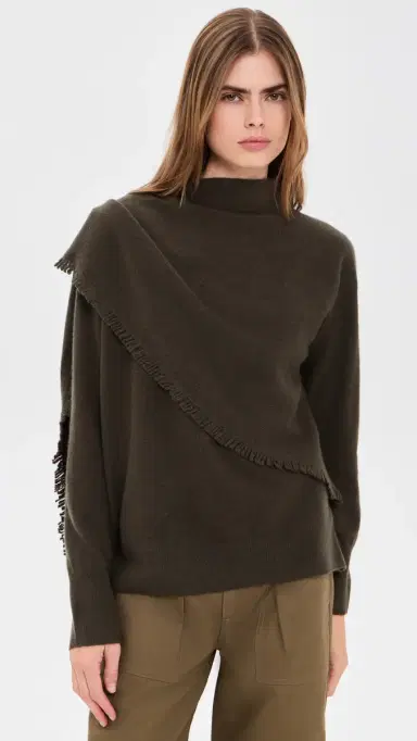 Vince Draped Fringe Scarf Sweater | Thumbnail 3 Vince Draped Fringe Scarf Sweater | Thumbnail 3