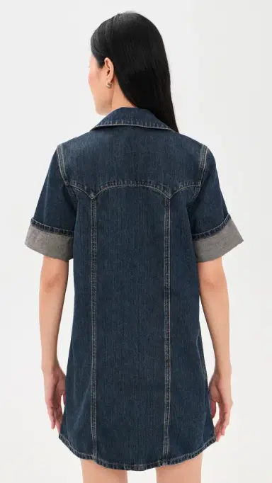 Ganni Slub Mix Denim Mini Dress | Thumbnail 3 Ganni Slub Mix Denim Mini Dress | Thumbnail 3