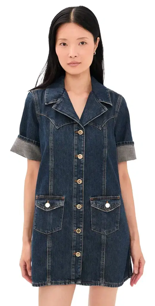 Slub Mix Denim Mini Dress Slub Mix Denim Mini Dress