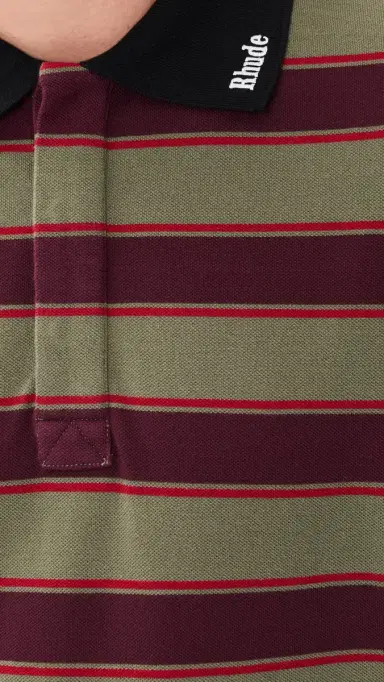 Rhude Fontaine Striped Long Sleeve Polo | Thumbnail 6 Rhude Fontaine Striped Long Sleeve Polo | Thumbnail 6