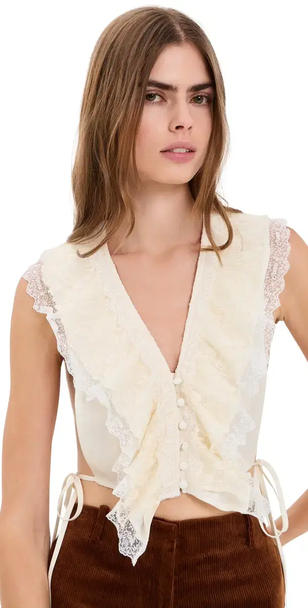Fluid Satin Ruffle Lace Collar Fluid Satin Ruffle Lace Collar