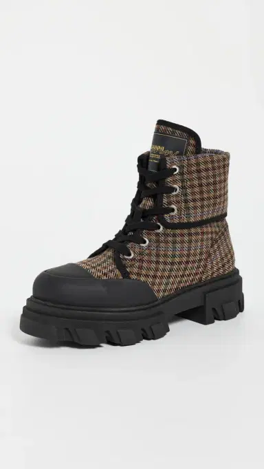 Ganni Cleated Canvas Wool Boots | Thumbnail 2 Ganni Cleated Canvas Wool Boots | Thumbnail 2