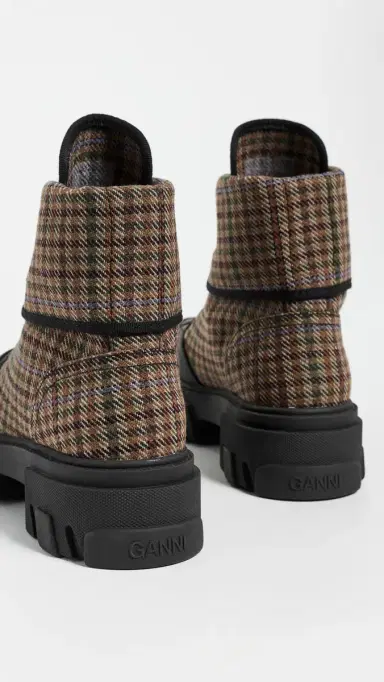 Ganni Cleated Canvas Wool Boots | Thumbnail 4 Ganni Cleated Canvas Wool Boots | Thumbnail 4