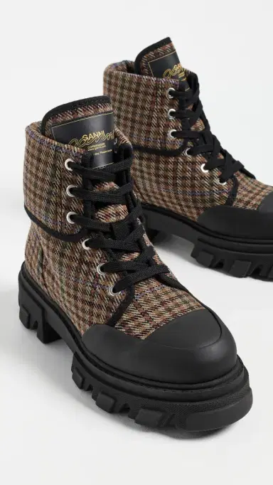 Ganni Cleated Canvas Wool Boots | Thumbnail 5 Ganni Cleated Canvas Wool Boots | Thumbnail 5