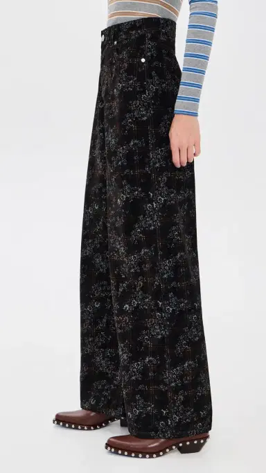 Ganni Printed Flock Denim Marri 2.0 Pants | Thumbnail 4 Ganni Printed Flock Denim Marri 2.0 Pants | Thumbnail 4