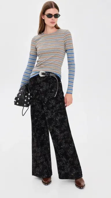Ganni Printed Flock Denim Marri 2.0 Pants | Thumbnail 5 Ganni Printed Flock Denim Marri 2.0 Pants | Thumbnail 5