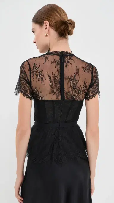 Simkhai Kehlani Lingerie Lace Short Sleeve Bustier Top | Thumbnail 3 Simkhai Kehlani Lingerie Lace Short Sleeve Bustier Top | Thumbnail 3
