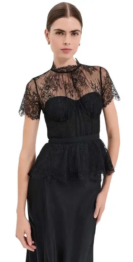 Kehlani Lingerie Lace Short Sleeve Bustier Top Kehlani Lingerie Lace Short Sleeve Bustier Top
