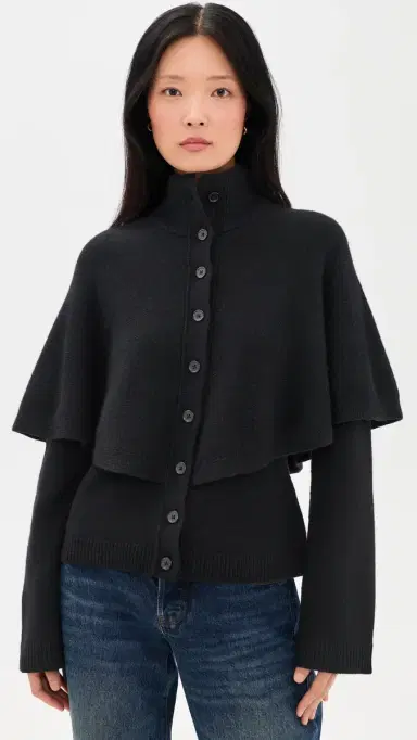 Vince Turtleneck Cape Cardigan | Thumbnail 2 Vince Turtleneck Cape Cardigan | Thumbnail 2