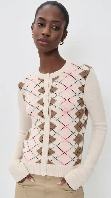 Guizio Argyle June Relaxed Cardigan | Thumbnail 2 Guizio Argyle June Relaxed Cardigan | Thumbnail 2