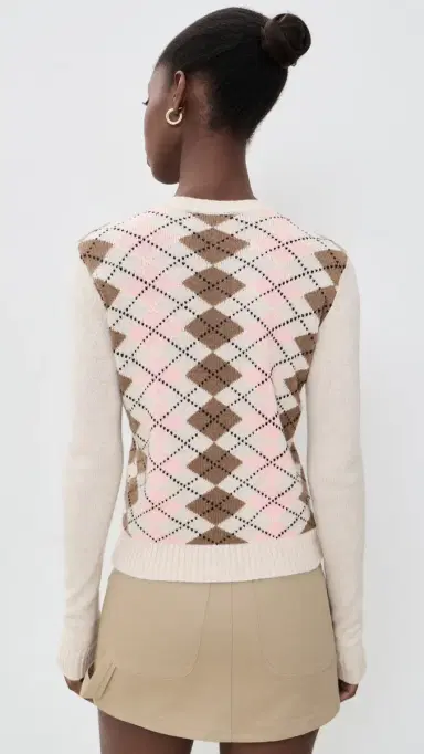 Guizio Argyle June Relaxed Cardigan | Thumbnail 3 Guizio Argyle June Relaxed Cardigan | Thumbnail 3