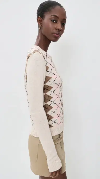 Guizio Argyle June Relaxed Cardigan | Thumbnail 4 Guizio Argyle June Relaxed Cardigan | Thumbnail 4