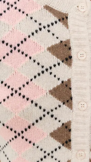 Guizio Argyle June Relaxed Cardigan | Thumbnail 6 Guizio Argyle June Relaxed Cardigan | Thumbnail 6