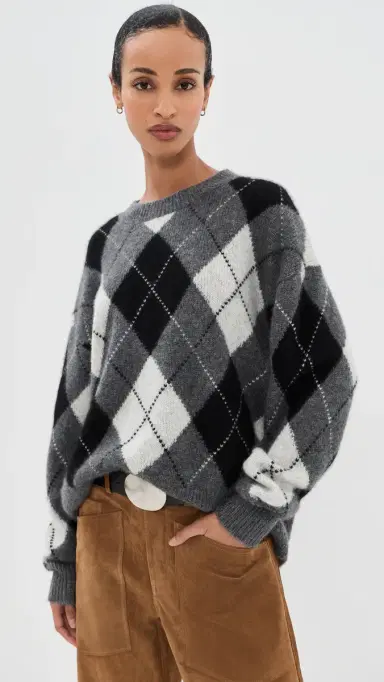 Nili Lotan Donnika Argyle Cashmere Sweater | Thumbnail 2 Nili Lotan Donnika Argyle Cashmere Sweater | Thumbnail 2