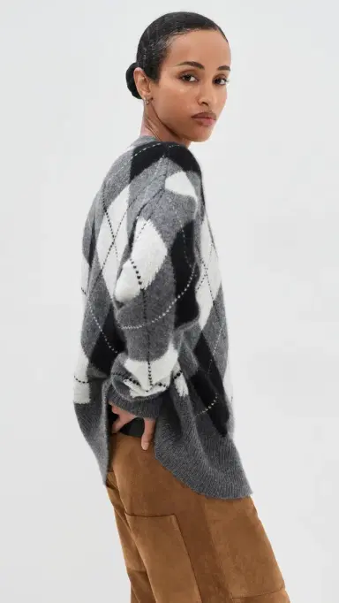 Nili Lotan Donnika Argyle Cashmere Sweater | Thumbnail 4 Nili Lotan Donnika Argyle Cashmere Sweater | Thumbnail 4