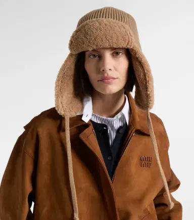 Miu Miu Wool and cashmere aviator hat | Thumbnail 4 Miu Miu Wool and cashmere aviator hat | Thumbnail 4